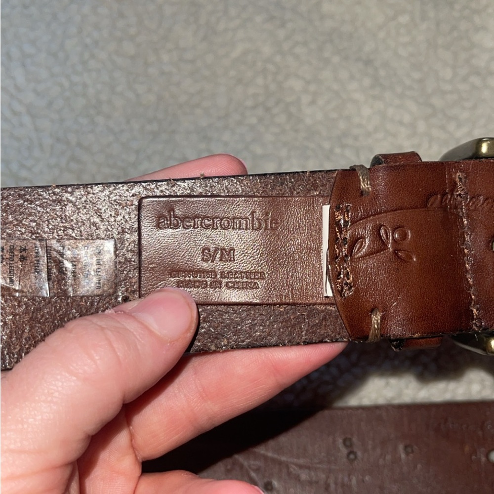 Abercrombie & Fitch Brown Embossed Leather Belt